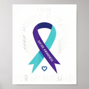 Poster Sensibilização Suicida Eu Visto Teal E Purple Para