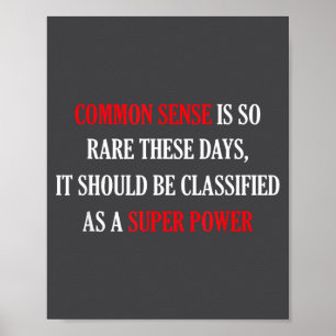 Poster Senso Comum É Tão Raro Engraçado Sarcástico