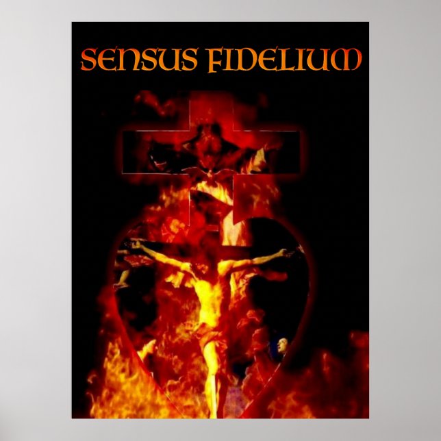 POSTER SENSUS FIDELIUM CATHOLIC CRUCIFIXION HOLY TRINITY (Frente)