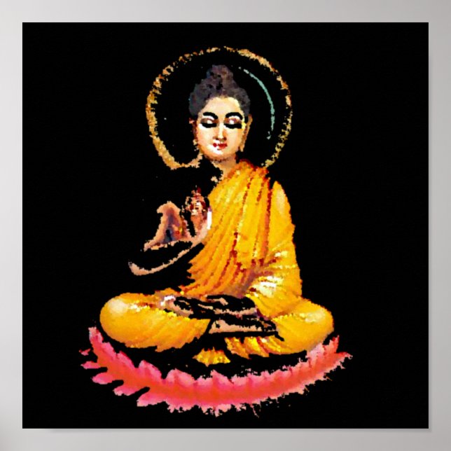 POSTER SENTADA BUDHA MEDITAGEM PAZ (Frente)