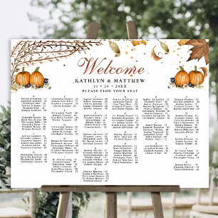 Poster Sentado Alfabético de Casamento de Outono Russo de