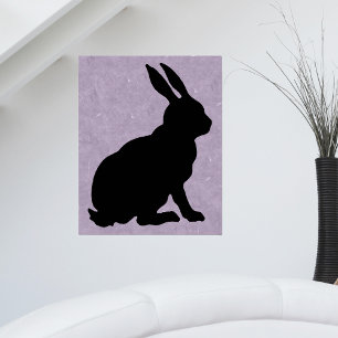 Poster Sentado Coelho Negro Lama de lágrimas Roxo