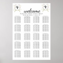 Poster Sentado de Casamento de Crest Crest, Dusky Wildflo