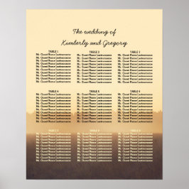 Póster Sentado de Casamento Russo de Woodland à Noite de