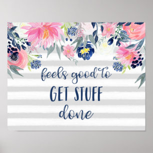 Poster Sente bom obter a aguarela feita material de  