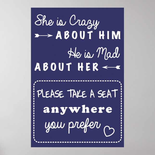 Póster Sente-se, sinal de casamento (Frente)