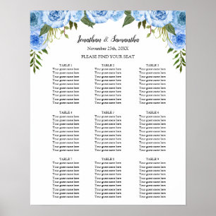 Poster Sentença da Cerimônia de Casamento do Gráfico Azul