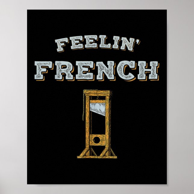 Poster Sentimento de Guillotine da Vintage Francesa (Frente)