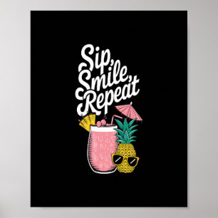 Poster Sentimento de Ilha Sorriso de Bebida Repita Divers