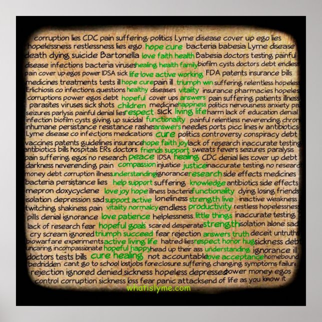 Póster Sentimentos de doença de Lyme Poster, Negado, Igno (Frente)