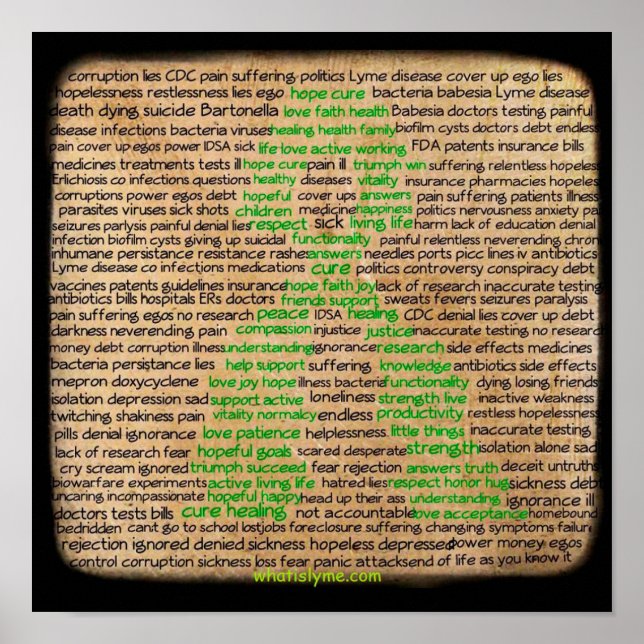 Póster Sentimentos de doença de Lyme Poster, Negado, Igno (Frente)