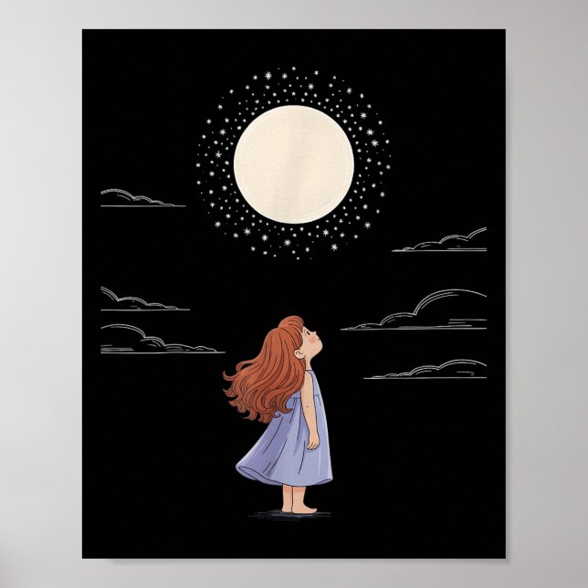 Poster Sentimentos de lua cheia Design Astrologia Espaço  (Frente)