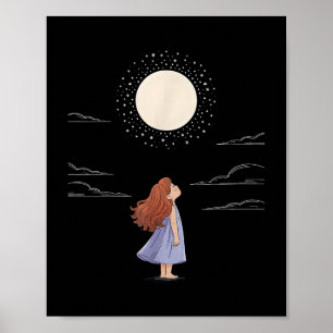 Poster Sentimentos de lua cheia Design Astrologia Espaço