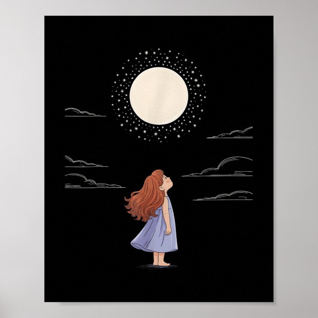 Poster Sentimentos de lua cheia Design Astrologia Espaço  (Frente)