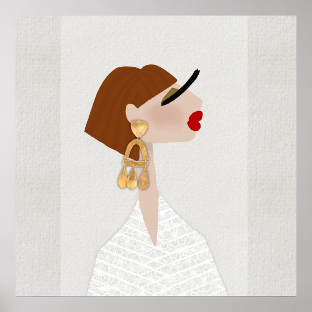 Poster Sentindo a Moda Fabulosa Arte de Moda Glam (Frente)