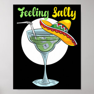 Poster Sentindo Salgado Engraçado Margarita Bebendo Mexic