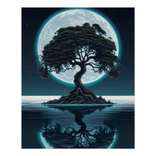 Póster Sentinela Solitária: Uma Árvore Abraça o Oceano
