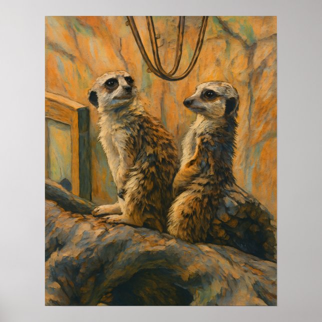 Poster Sentinelas de Stillness - Par Meerkat na Ramificaç (Frente)
