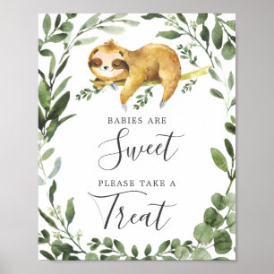 Poster Sentir-se Sloth Chá de fraldas Bebês São Sinal 