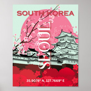 Poster Seoul South Korea Viagem Art