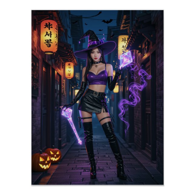 Póster Seoul Witch Vibes - Halloween 2025" (Frente)