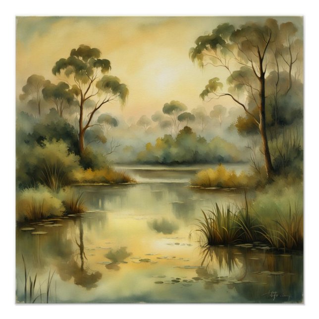 Póster sephia landscape (Frente)