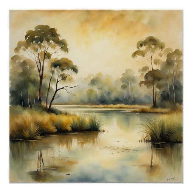 Póster sephia landscape wall art (Frente)