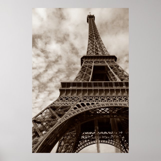 Poster Sepia Eiffel Torre Paris Romance (Frente)