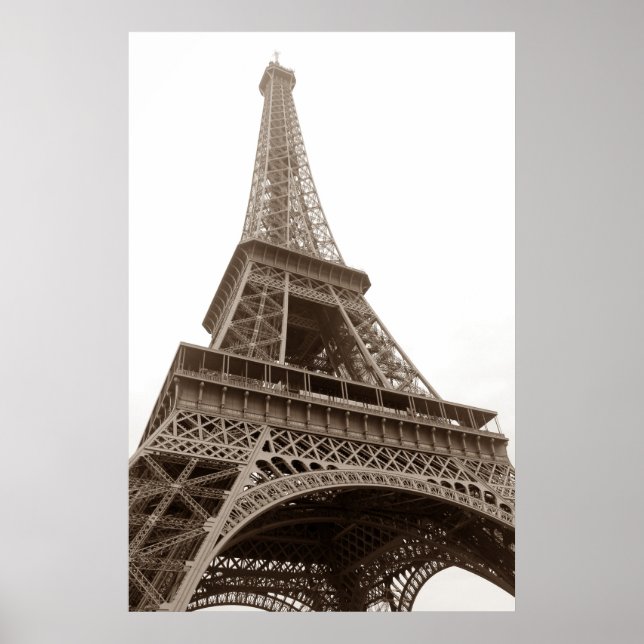 Poster Sepia Eiffel Torre Paris Romance (Frente)