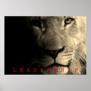Poster Sepia Liderança Motivacional King Lion