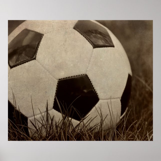 Póster Sepia Toned Soccer Ball (Frente)