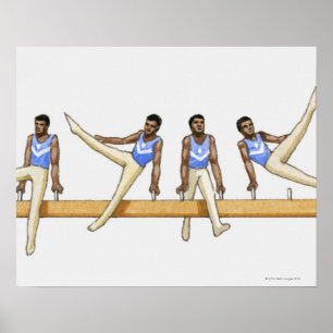 Póster Seqüência das ilustrações que mostram o gymnas