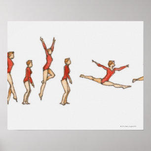 Póster Seqüência das ilustrações que mostram o gymnas