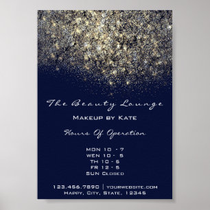 Poster Sequência de Confetti Azul Dourado de Horário de A