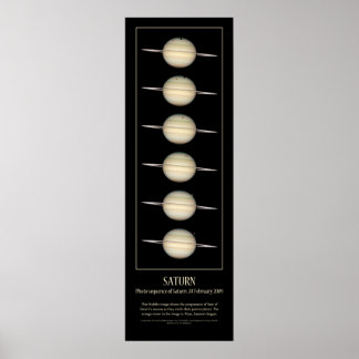 Póster Sequência de fotos das 4 luas de Saturno