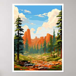Poster Sequoia Kings Canyon California Art Viagem
