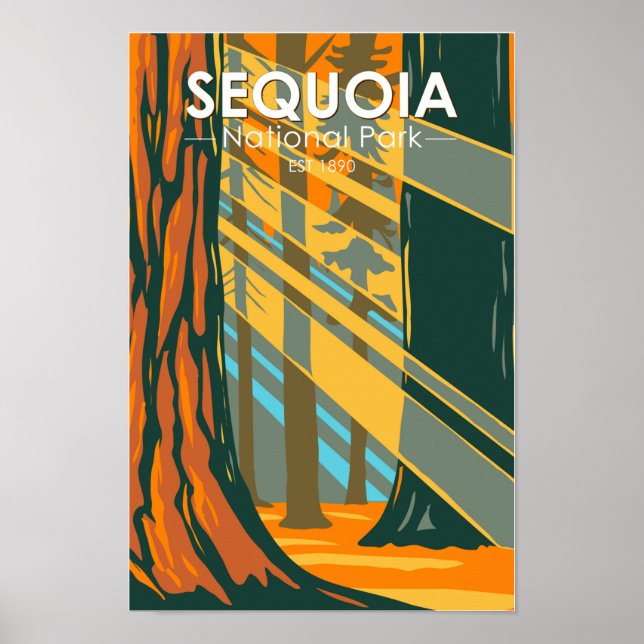 Poster Sequoia National Park Giant Sequoia Trees (Frente)