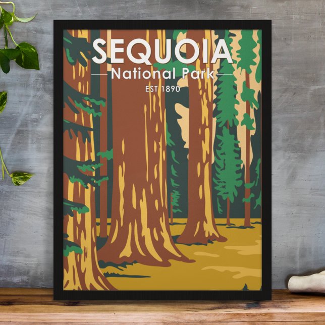 Poster Sequoia National Park Giant Sequoia Trees Vintage (Criador carregado)