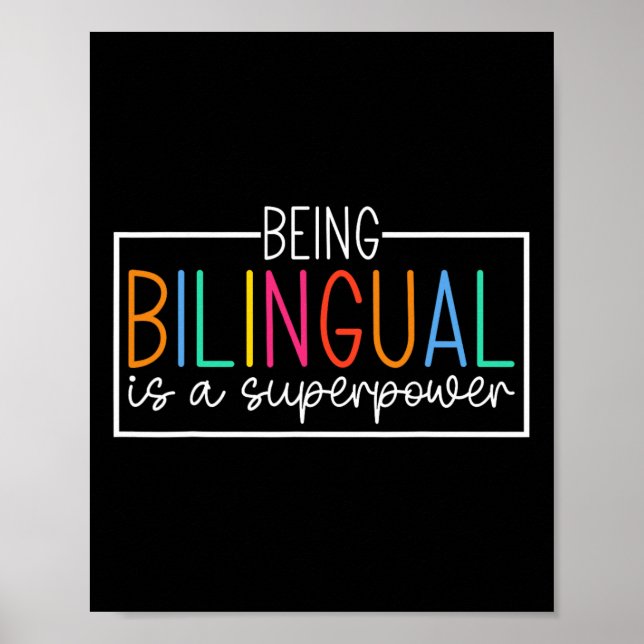 Poster Ser Bilíngue É Um Superpoder Volta às Aulas Engraç (Frente)
