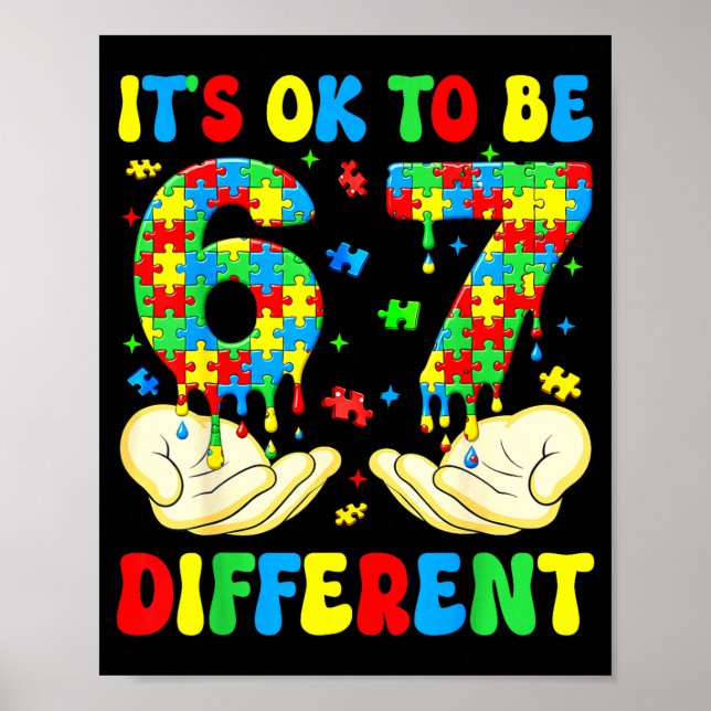 Poster Ser Diferente 67 Consciência do Autismo Seis Sete (Frente)