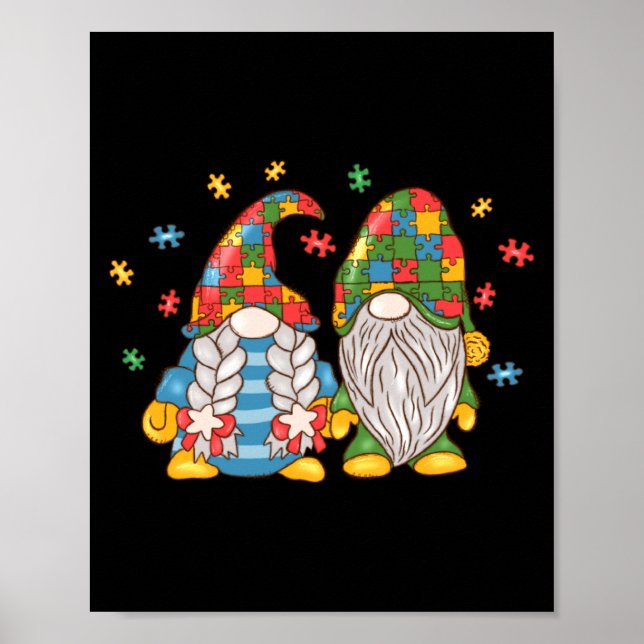Poster Ser Gnomos do Autismo Mês de Conscientização do Au (Frente)