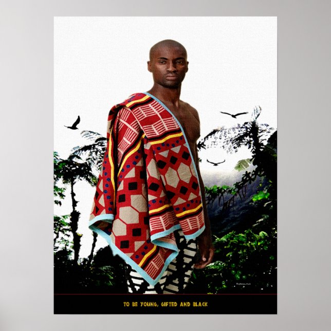 Poster Ser jovem, dotado e preto (Frente)