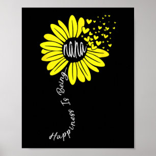 Poster Ser Nana é Feliz Dia das Mães Girassol Família