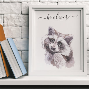 Poster Ser o Clever Raccoon Nursery Woodland
