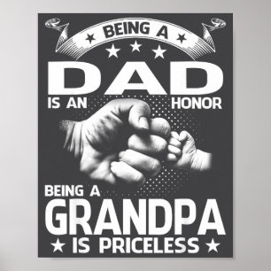 Poster Ser Pai É Uma Honra Ser Avô É Inestimável