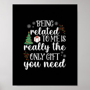 Poster ser parente comigo família de natal engraçada xmas