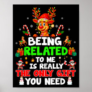 Poster Ser Parente Meu Camisa de Natal Divertida Família