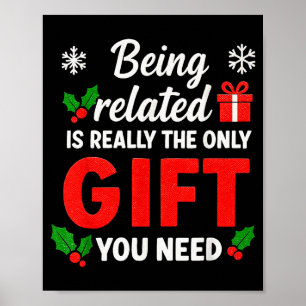 Poster Ser Parente Meu Natal Divertido Família Xmas Pijam