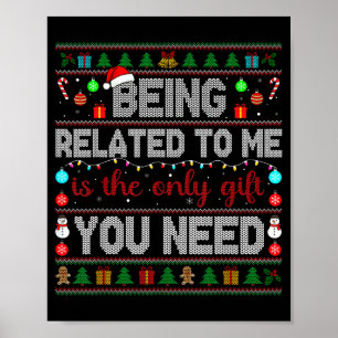 Poster Ser Parente Meu Natal Divertido Família Xmas Roupa