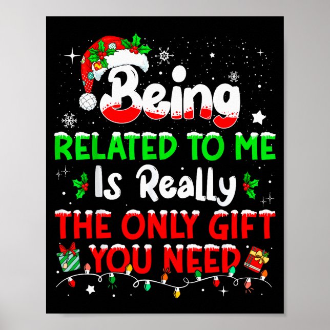Poster Ser Relacionado a Mim Camisa de Natal Divertida da (Frente)
